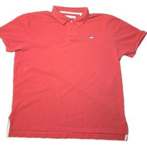 Southern Tide Skipjack Polo Shirt Men's L Coral Pink Short Sleeve Preppy Beach